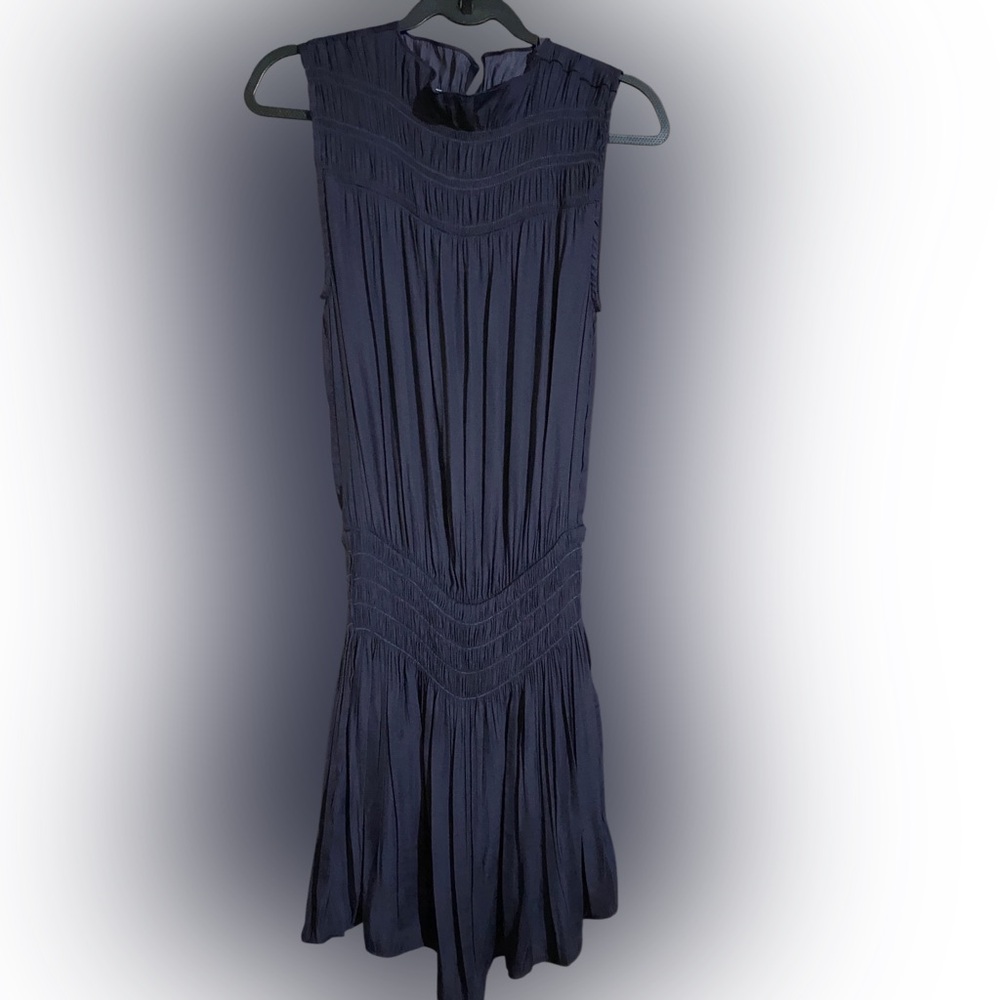 DO+BE Sleeveless Navy Pleated Summer Dress